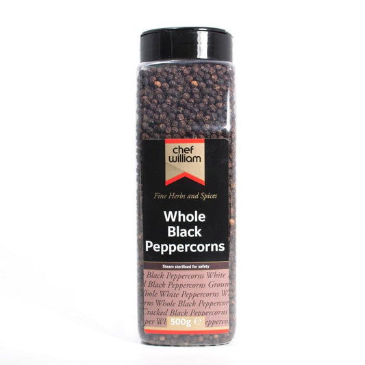 Whole Black Peppercorns 500g - Chef William - Fry Fresh Edible Oils