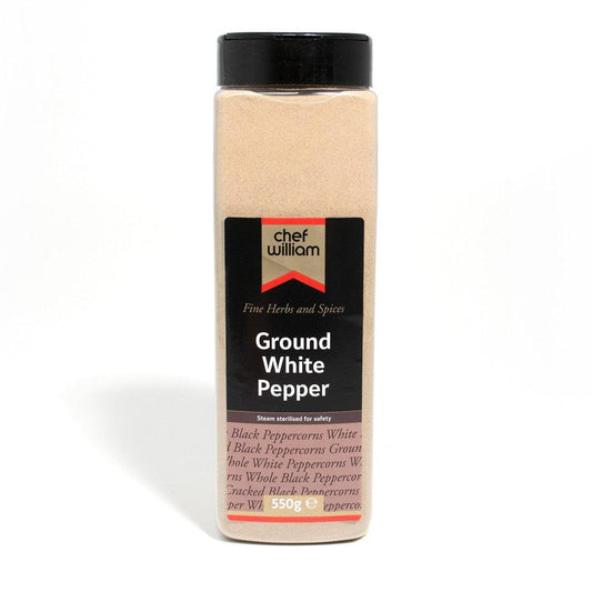 White Pepper Steam Sterilised 550g - Chef William - Fry Fresh Edible Oils
